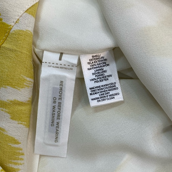 NWT Ann Taylor LOFT Ikat Islander button Skirt Petites Medium Lemon Yellow (P26) - Picture 7 of 9